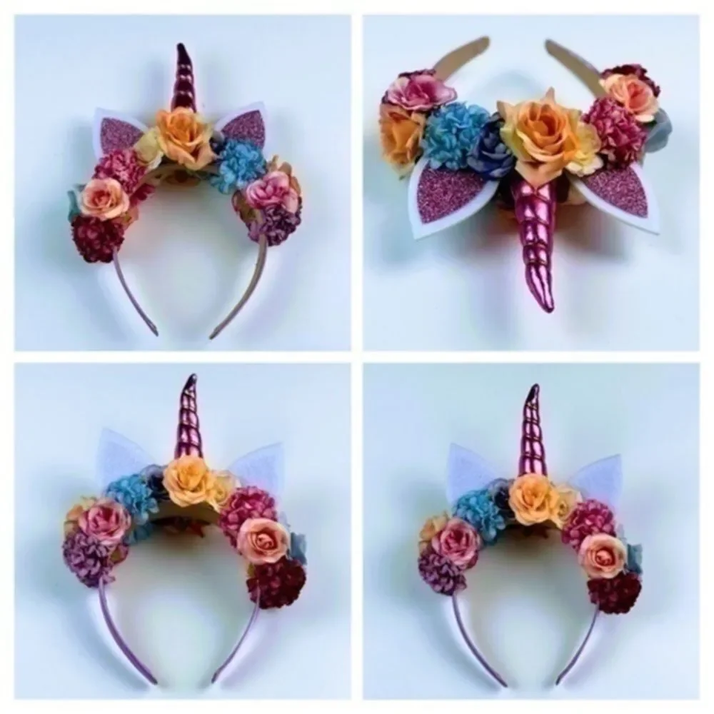 Cute & colorful Hand-crafted Unicorn flower crown